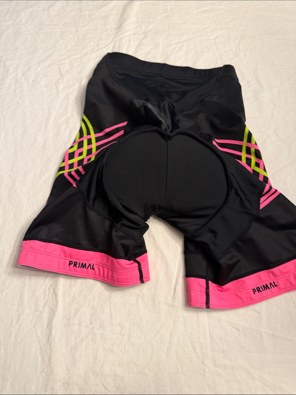 Primal Women's Black Bike Shorts with Pink & Neon Accents